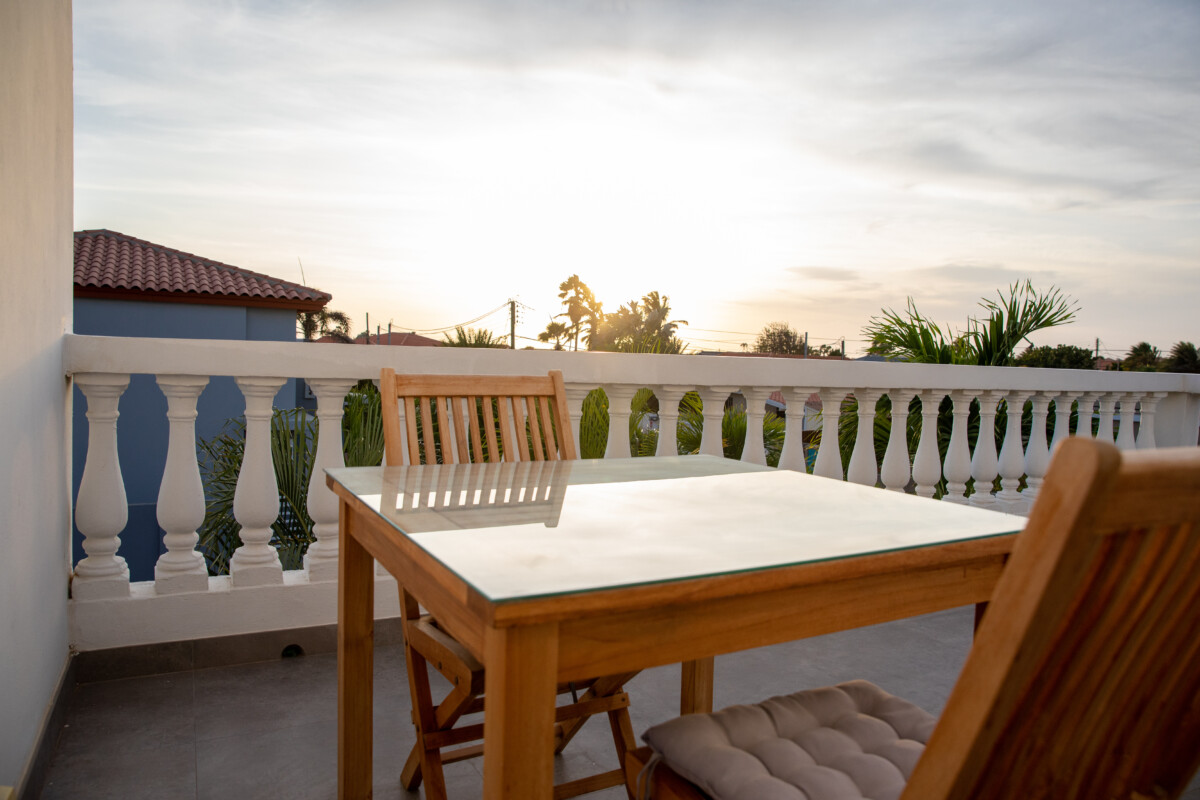 Master bedroom terrace Villa Esmeralda Aruba holiday home aruba-6 view